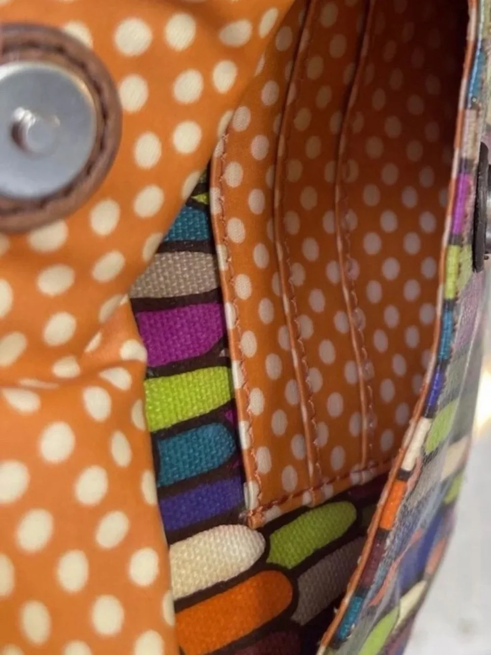 Fossil Keyper Calypso Crossbody Purse Vintage Multi Color Geometric Canvas